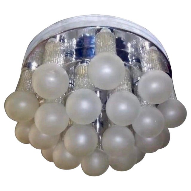 Ceiling Light in Glass and Chrome from JT Kalmar, Austria, 1970s For Sale - Image 6 of 6
