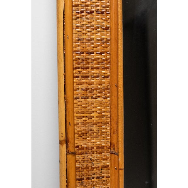 Bamboo and Cane Mirror, 1970s For Sale - Image 4 of 7