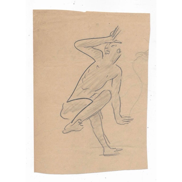 Male nude from the estate of the artist Paul Travis (Ohio, 1891-1975). Travis attended the Cleveland Institute of Art...