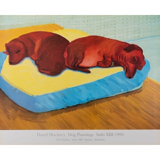 Dogs Painting Poster after David Hockney For Sale