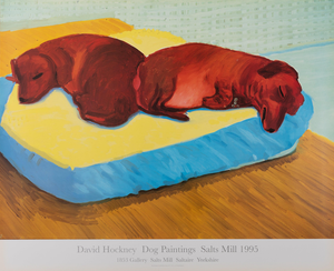 Dogs Painting Poster after David Hockney