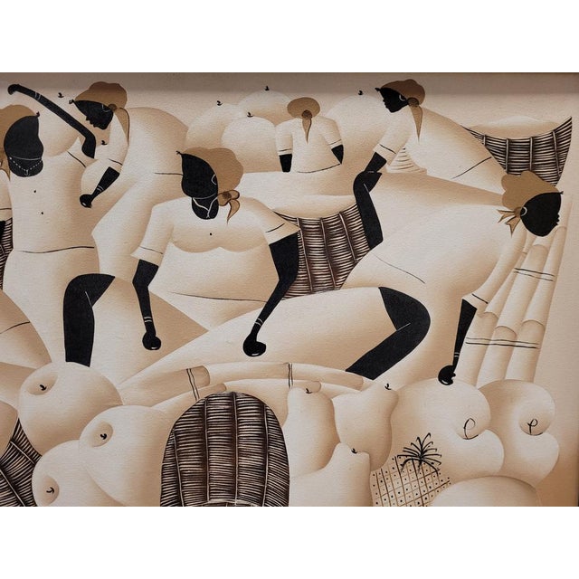 José Diereseu, Dominican Women in the Market, 1967, Oil on Canvas For Sale - Image 7 of 18