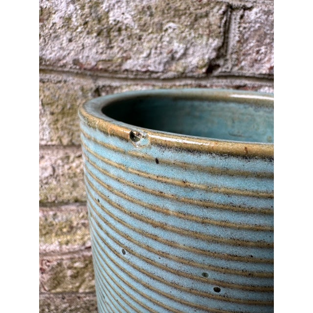 Blue Ceramic Pottery Vase For Sale - Image 11 of 12