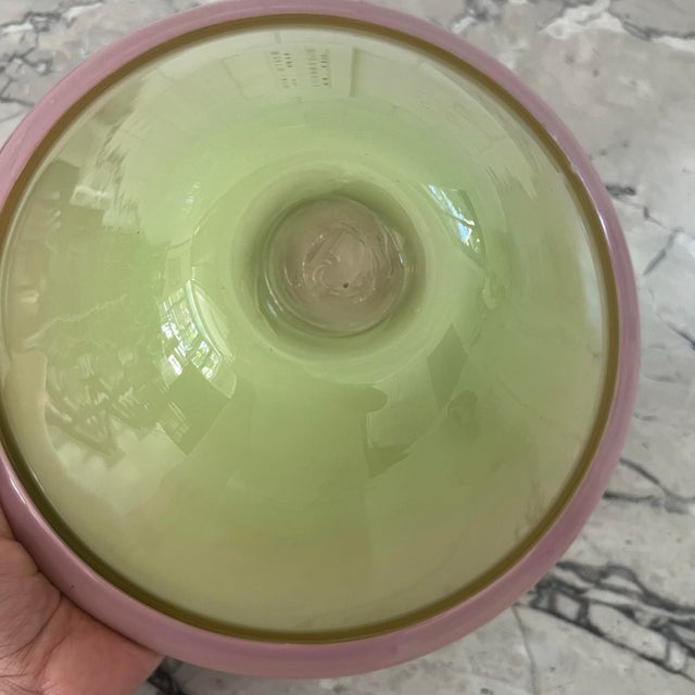 Glass Spectacular Hand Blown Glass Bowl For Sale - Image 7 of 12