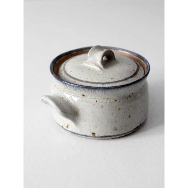 Vintage Handmade Studio Pottery Covered Bowl For Sale - Image 4 of 13