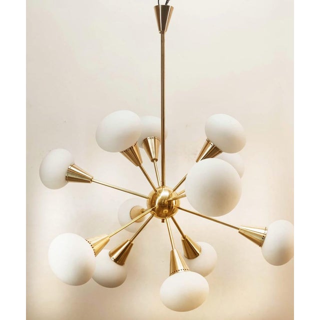Sputnik 12-Light Chandelier in Brass and Glass For Sale - Image 14 of 18