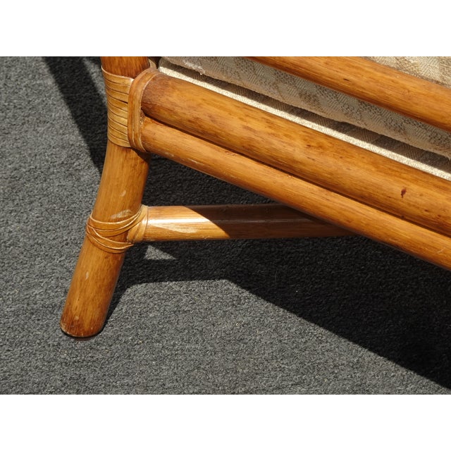 Brown Pair of Vintage McGuire Bamboo Rattan Down Lounge Chairs Mid Century Modern For Sale - Image 8 of 13