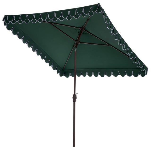 Elegant Valance 7.5 Ft Square Umbrella, Hunter Green With White Trim For Sale In Philadelphia - Image 6 of 8