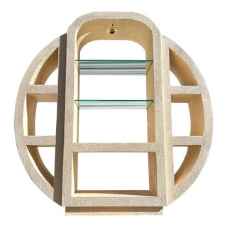 1980s Postmodern Sculptural Etagere With Glass Shelves For Sale