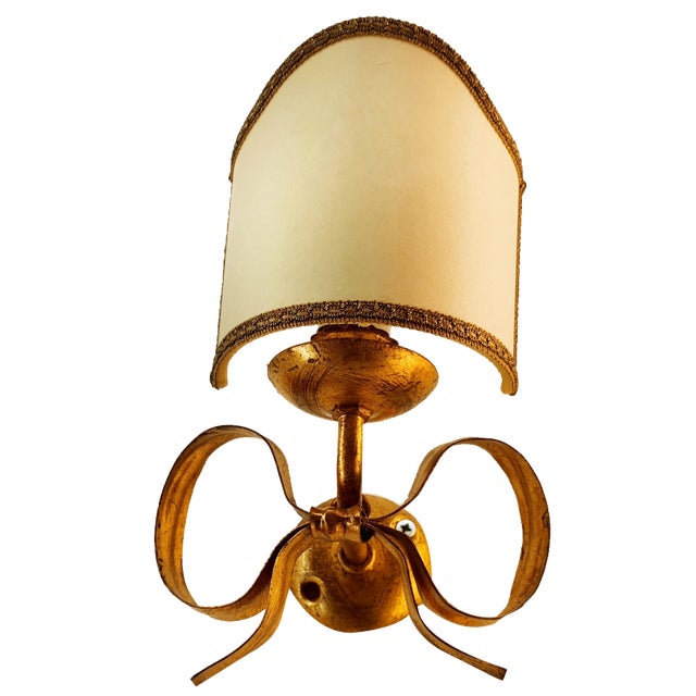 Vintage Wall Light in Wrought Iron For Sale