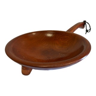 Vintage Munising Mid-Century Wooden Handled Bowl For Sale