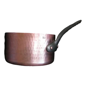 Vintage French Hammered Copper Sauce Pot With Iron Handle
