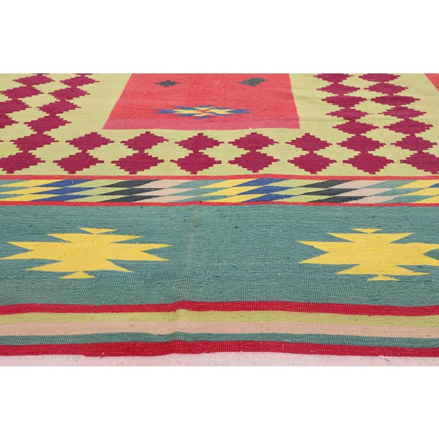 Late 20th Century Vintage Indian Dhurrie Rug, 10'00 X 15'11 For Sale - Image 5 of 10