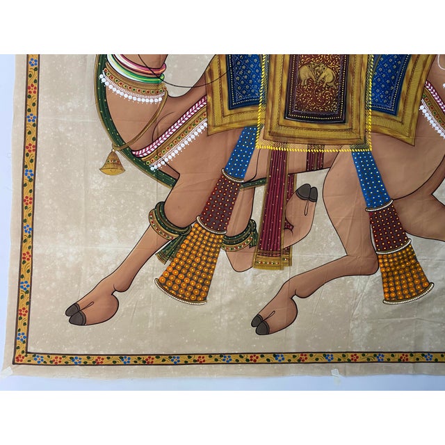 Vintage Camel Painting on Silk "60 Inches * 68 Inches " For Sale - Image 10 of 10