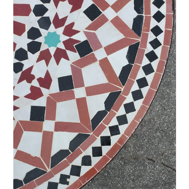 2020s 32" Moroccan Mosaic Multi-Color Settachia Table For Sale - Image 5 of 7