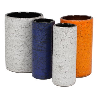 Rouleaux Vases in Chamotte Earth, 1960s, Set of 4 For Sale