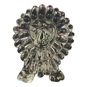 Vintage Fm Konstglas Ronneby Sweden Lead Crystal Lion Figurine 5.5” Art Glass Paperweight