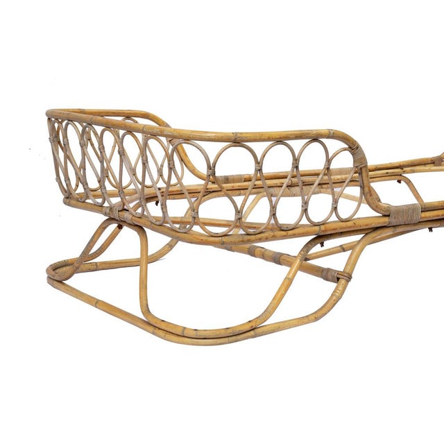 1950s Rattan Single Bed in Bamboo and Wicker attributed to Gio Ponti, Italy, 1950s For Sale - Image 5 of 6