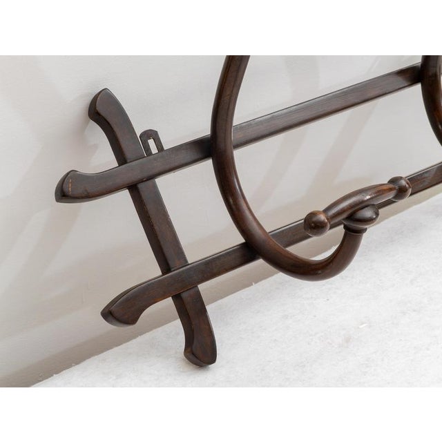 Art Nouveau Thonet Vienna curved wood wall hanging, late 19th century. Beautiful Thonet Coat Hanger. It was produced by...