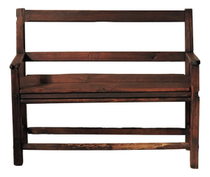 Antique Folk Art Fireplace Bench in Wood, 1800s