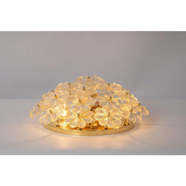 Murano Glass Flower Ceiling Light by Ernst Palme, Germany, 1970s For Sale - Image 9 of 12