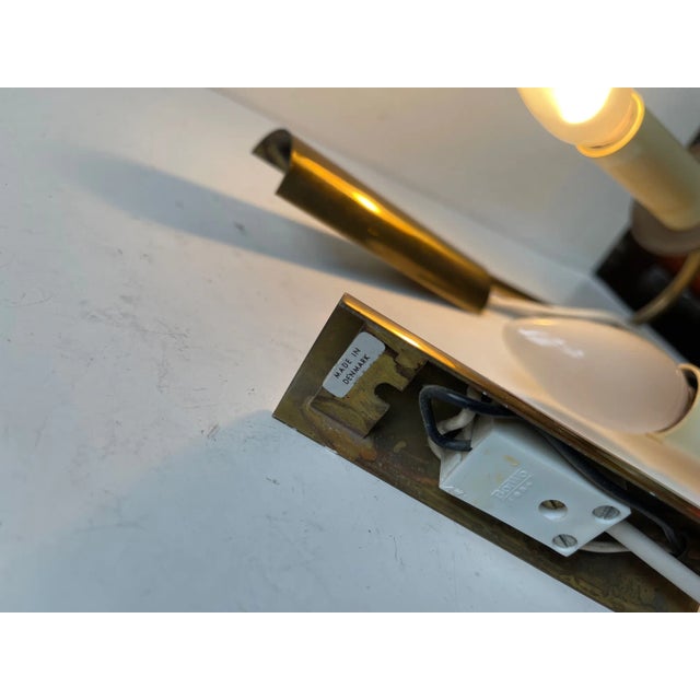 Metal Midcentury Brass Wall Lights from Lyskær Belysning, 1960s, Set of 2 For Sale - Image 7 of 8