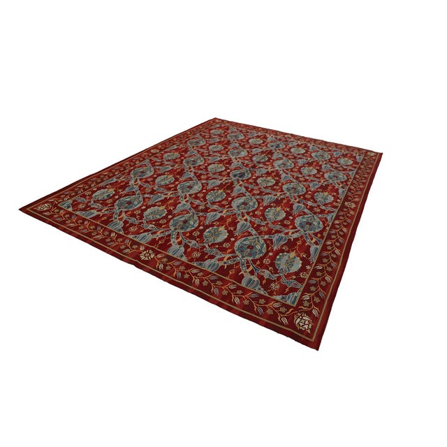 2010s 8'x10' Handwoven Kilim Rug | Flatweave Bessarabian Kilim | Floral Motif For Sale - Image 5 of 9