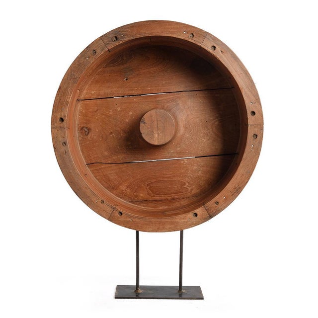 Wooden Wheel Sculpture, in Good conditions. Designed 1890 to 1919 This piece is designed in the style of the selected...