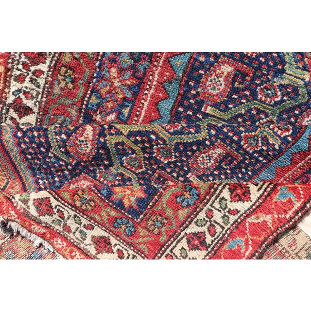 Antique Persian Malayer Runner With Sub-Geometric All-Over Design in Multicolors For Sale - Image 11 of 13