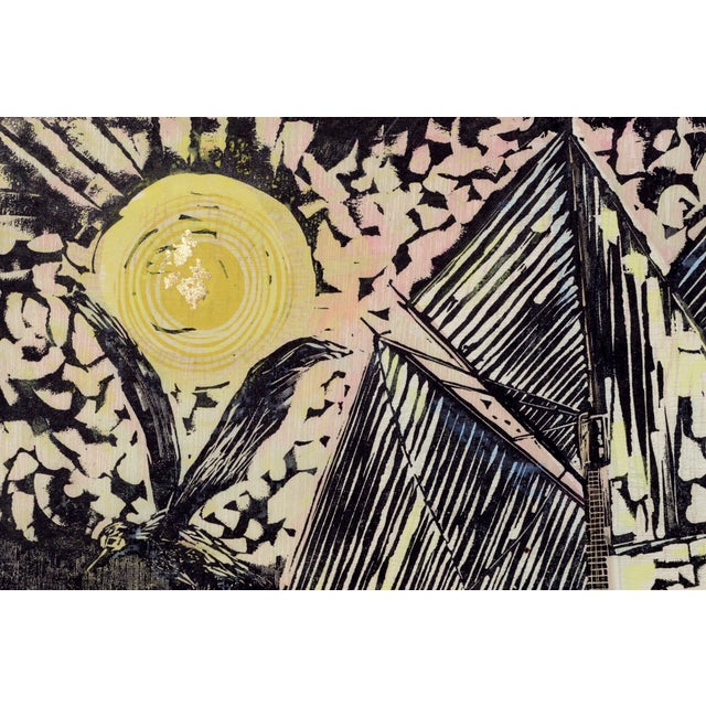American "Schooner + Doryman" First Edition Hand-Colored Woodblock Print by Byron Randall For Sale - Image 3 of 7