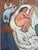 A compelling mid-century figurative oil painting depicting an intimate interior scene rendered with expressive brushwork...