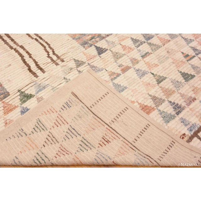 Brown Nazmiyal Collection Abstract Folk Art Contemporary Central Asian Area Rug For Sale - Image 8 of 8