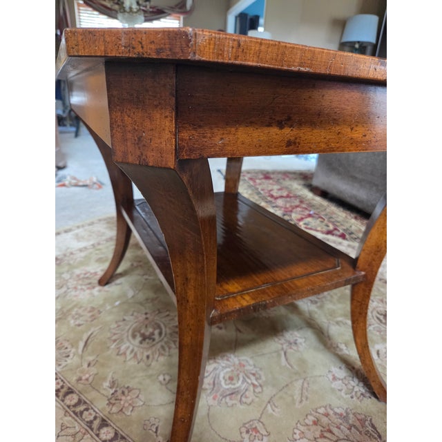 Late 20th Century Late 20th Century Gregorius Pineo Biedermeier Style Side Table With Drawer and Undershelf For Sale - Image 5 of 17