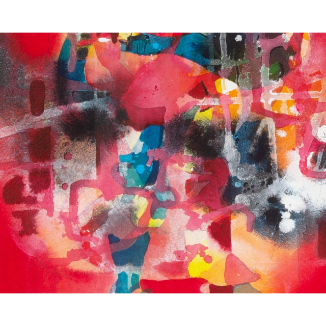 Late 20th Century Abstract Watercolor Painting of a Figure by George Coggeshall For Sale - Image 5 of 7