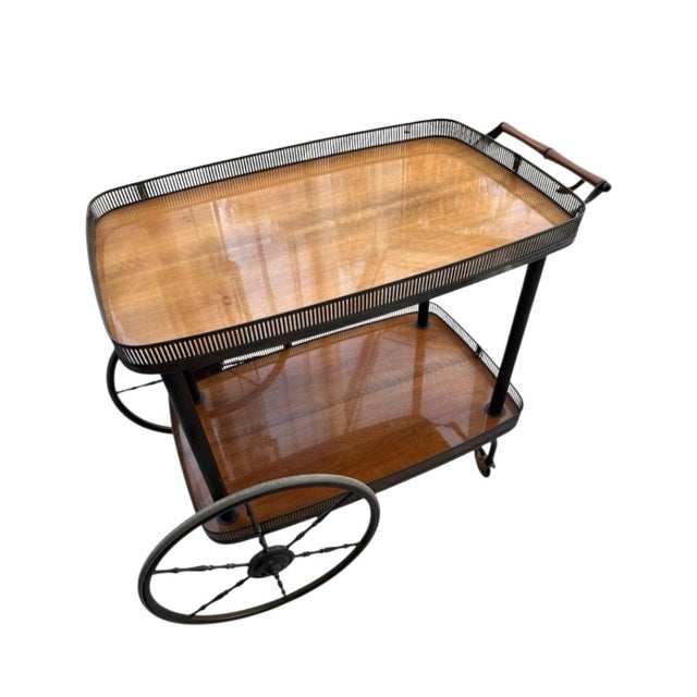Mid-Century Brass and Wood Serving Cart by Josef Frank for Svenskt Tenn, 1950s For Sale - Image 15 of 15