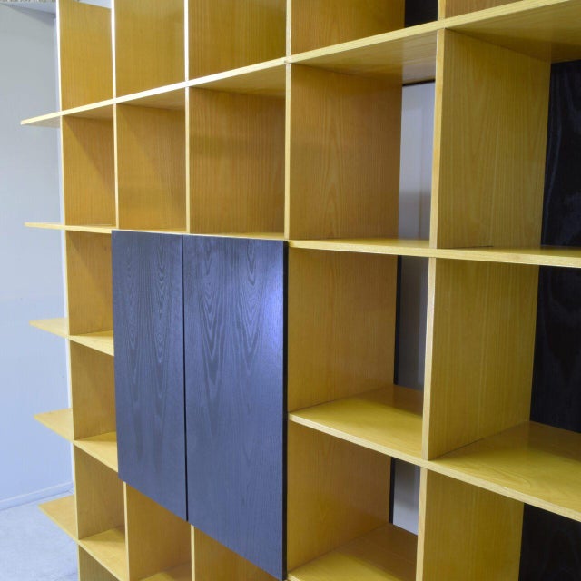 Grid Bookcase in Ash and Black Lacquer by Roberto Pamio & Renato Toso for Stilwood, 1970s For Sale - Image 11 of 15