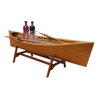 Vintage Canoe Coffee Table in Beech, 1960 For Sale