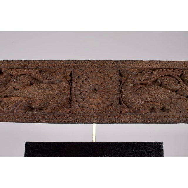 Chettinad Carved Architectural Panel, Tamil Nadu, India, 1800s For Sale - Image 3 of 7