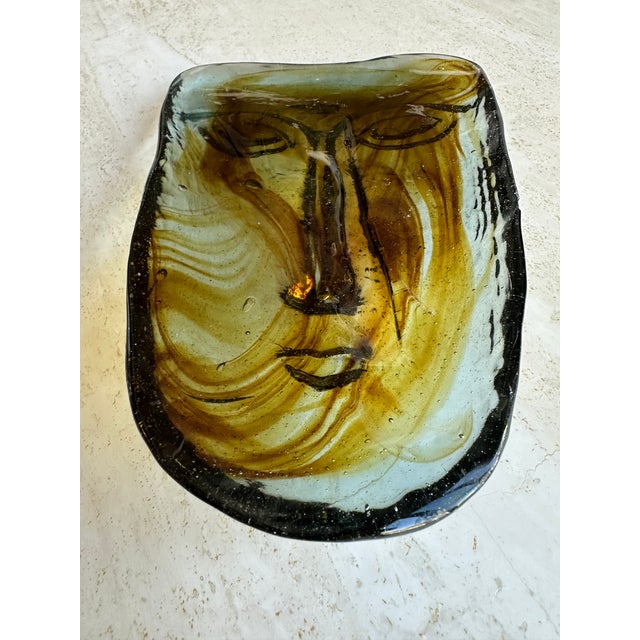 Glass Erik Hoglund for Kosta Boda Attributed Glass Face Mask Sculpture For Sale - Image 7 of 10