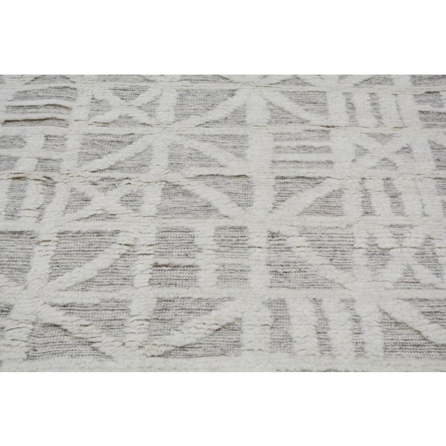2010s Moroccan Aleph Hand Knotted Wool Rug, 9'1"x11'10"' For Sale - Image 5 of 6