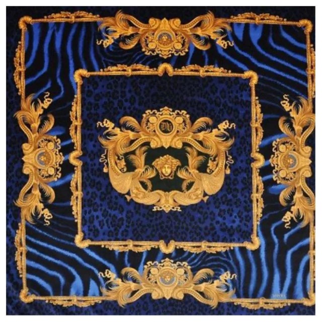Custom Made Versace DV Animal Print Custom Made Velvet Throw For Sale - Image 9 of 12