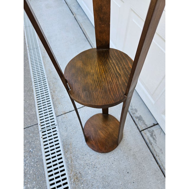 Tall Three Tier Mission Style Hourglass Plant Stand For Sale - Image 6 of 10