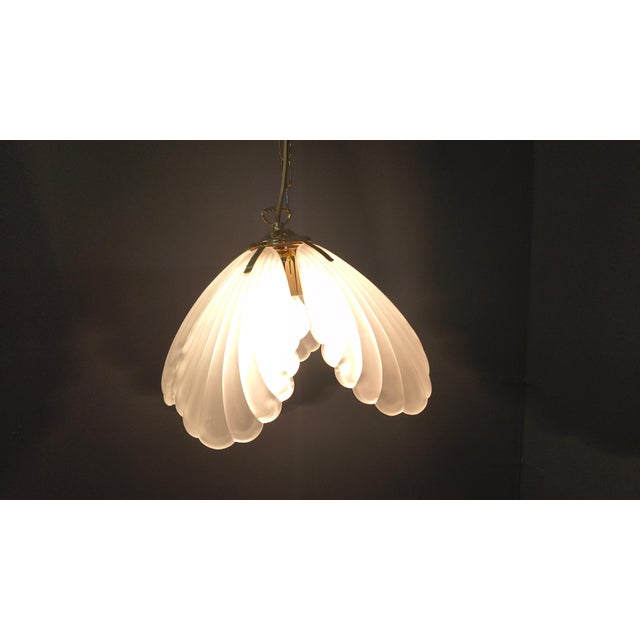 Vintage Italian Glass and Brass Chandelier, 1970s For Sale - Image 8 of 16