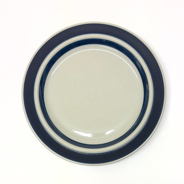 Mid-Century Modern Vintage Stoneware Dinner Plates by Ulla Procopé for Arabia of Finland Circa 1970s - Set of 5 For Sale - Image 3 of 8
