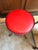 Mid 20th Century Vintage Industrial Brutalist Welded Iron Chain Stool With Red Vinyl Seat For Sale - Image 5 of 6