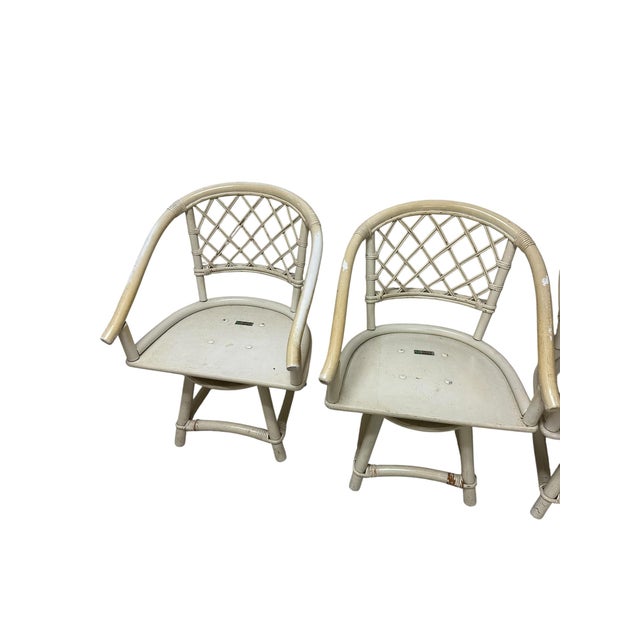 Mid 20th Century Ficks Reed Cream Rattan and Faux Bamboo Dining Set For Sale - Image 12 of 15