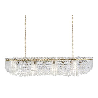 58 Zeppelin Chandelier in Crystal and Brass by J. T. Kalmar for Kalmar, Vienna, Austria, 1950s For Sale