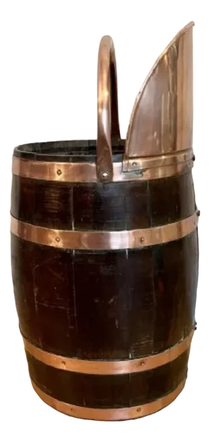 Edwardian Oak Copper Bounded Coal Bucket, 1900s