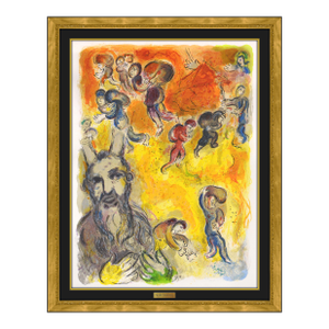 1966 Moses Sees the Sufferings of His People (m.446) Yellow Modern Lithograph Marc Chagall