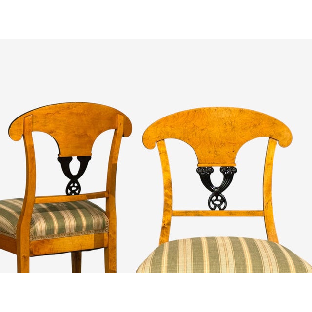 Wood Neoclassical, Ten Dining Chairs, Ebonized Wood, Beech, Austria, 1970s For Sale - Image 7 of 15